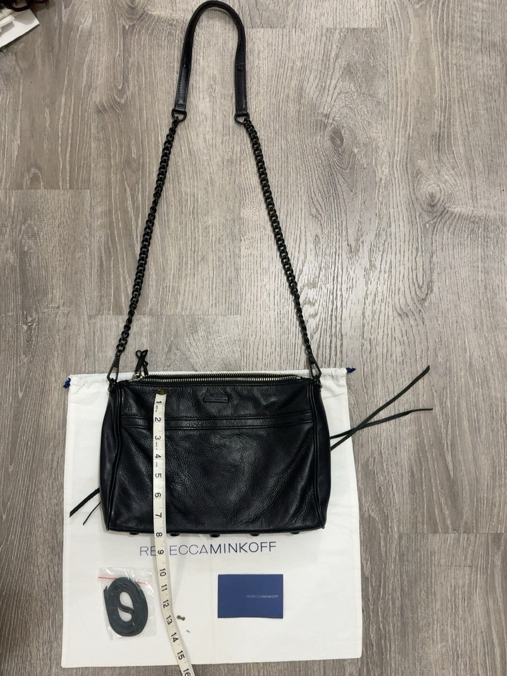 Rebecca Minkoff Black Leather Chain Crossbody Shoulder Bag